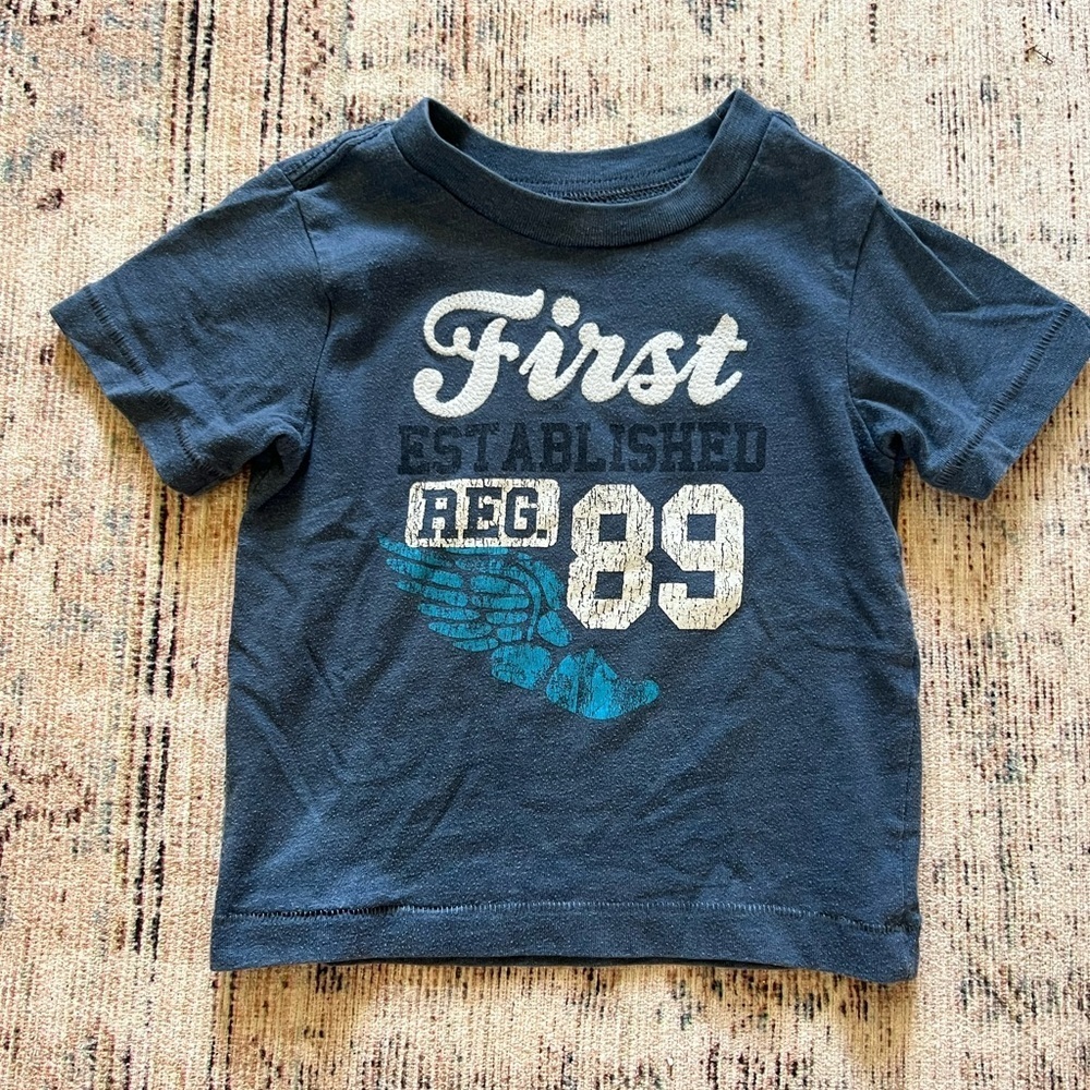 The Children's Place Blue and White Graphic Short Sleeve Tee